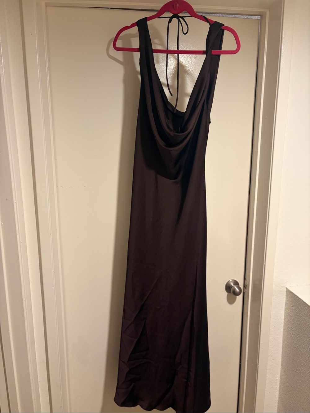 Zara Espresso Cowl-Front Maxi Dress XL